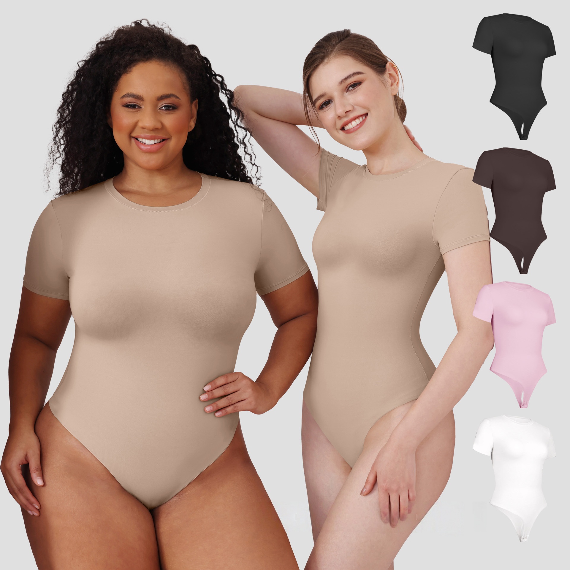 Womens Bodycon Jumpsuit - Slimming Seamless Body Shaper Bodysuit